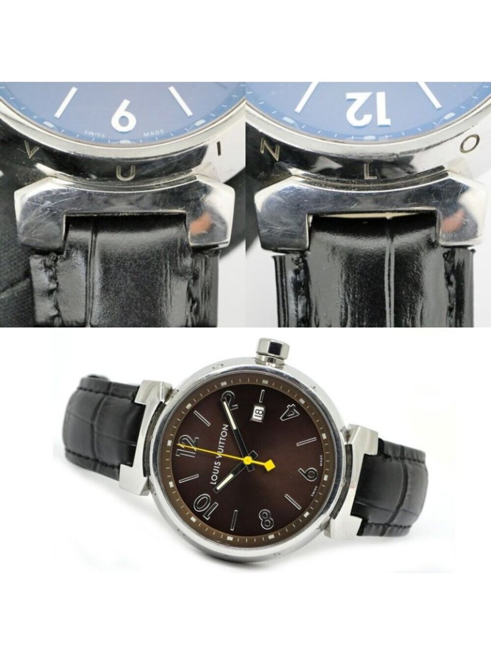 Louis Vuitton Tambour Date Brown SS Quartz Watch - Picture 10 of 10